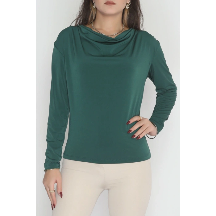 Degaje Yaka Sandy Bluz Yeşil - 70688.1949.