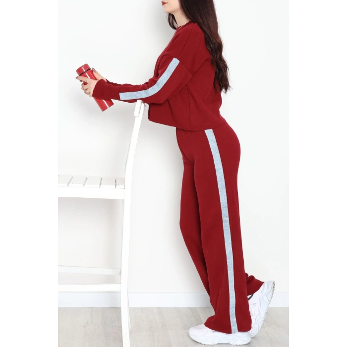 Denim Detay Triko Takım Bordo - 51087.1765.