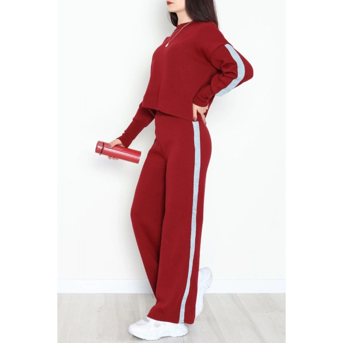 Denim Detay Triko Takım Bordo - 51087.1765.
