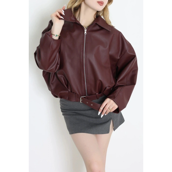 Deri Ceket Bordo - 71166.1298.