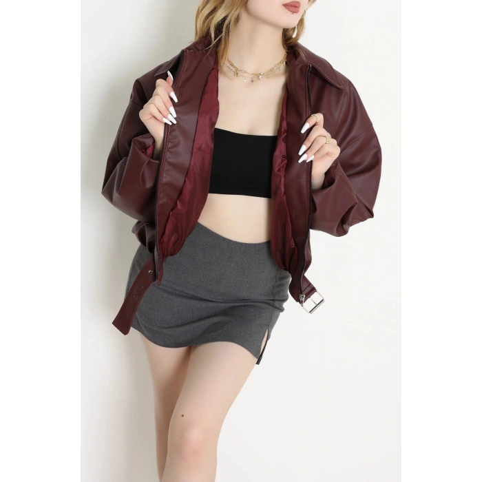 Deri Ceket Bordo - 71166.1298.