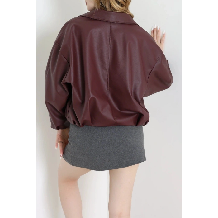 Deri Ceket Bordo - 71166.1298.