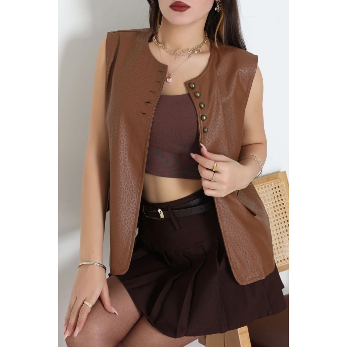 Deri Yelek Kahve - 8736.2126.