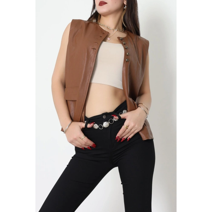 Deri Yelek Kahve - 8737.2126.