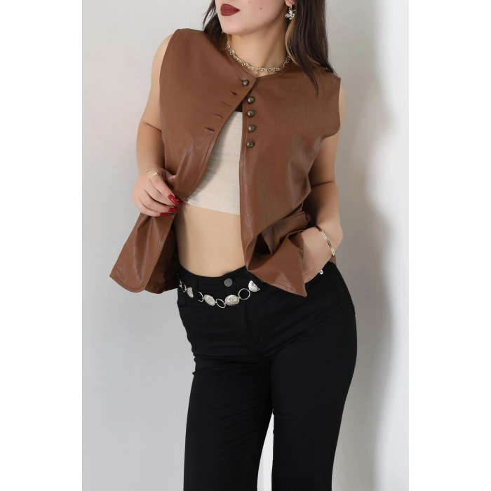 Deri Yelek Kahve - 8737.2126.