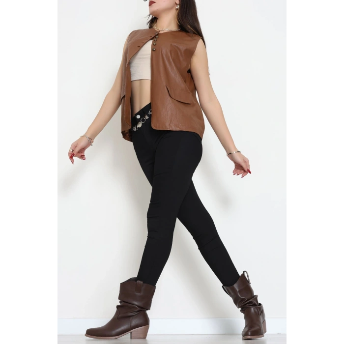 Deri Yelek Kahve - 8737.2126.