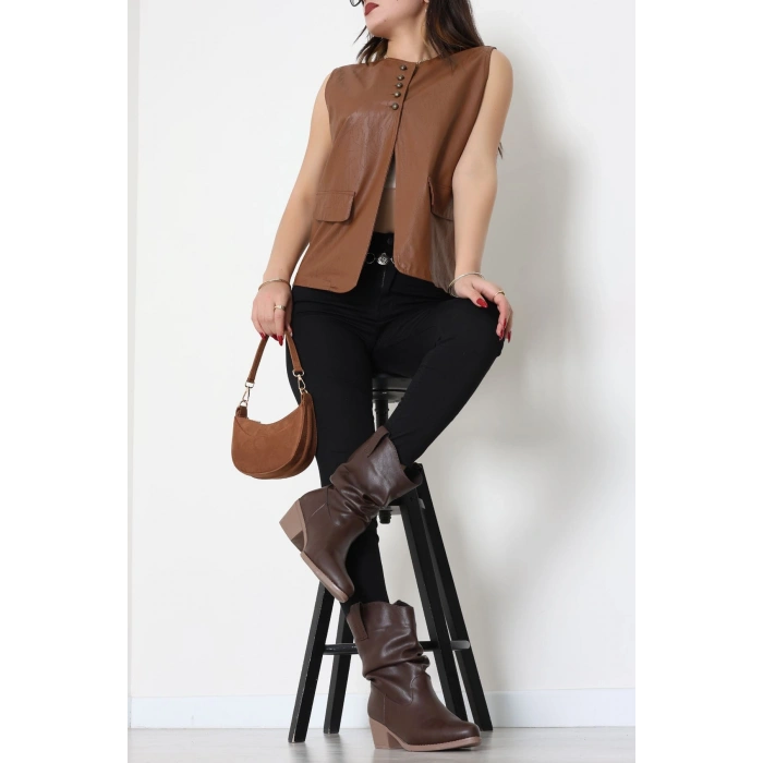 Deri Yelek Kahve - 8737.2126.