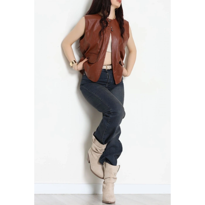 Deri Yelek Koyukahve - 8737.2126.