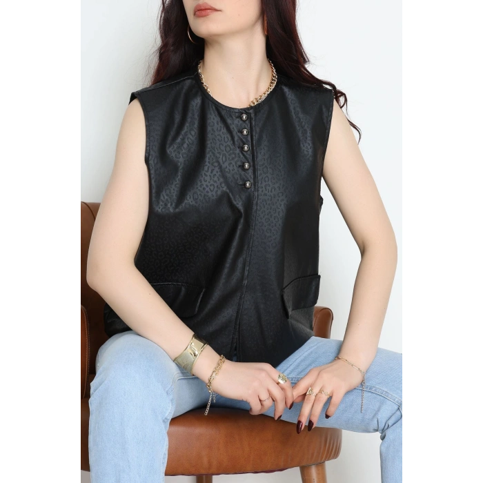 Deri Yelek Siyah - 8736.2126.