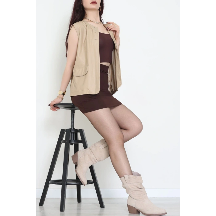 Deri Yelek Vizon - 8737.2126.