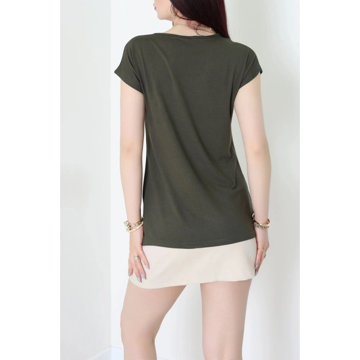 Desenli Bluz Haki - 43999.599.