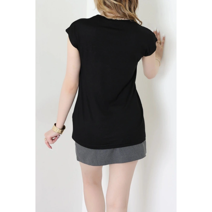 Desenli Bluz Siyah - 43999.599.