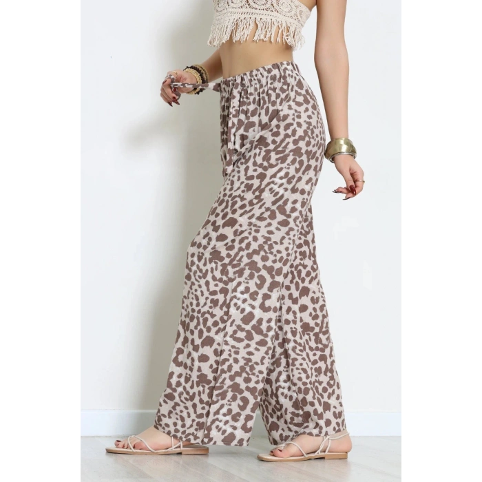 Desenli Dokuma Pantolon Açıkkahveleopar - 12333.1095.