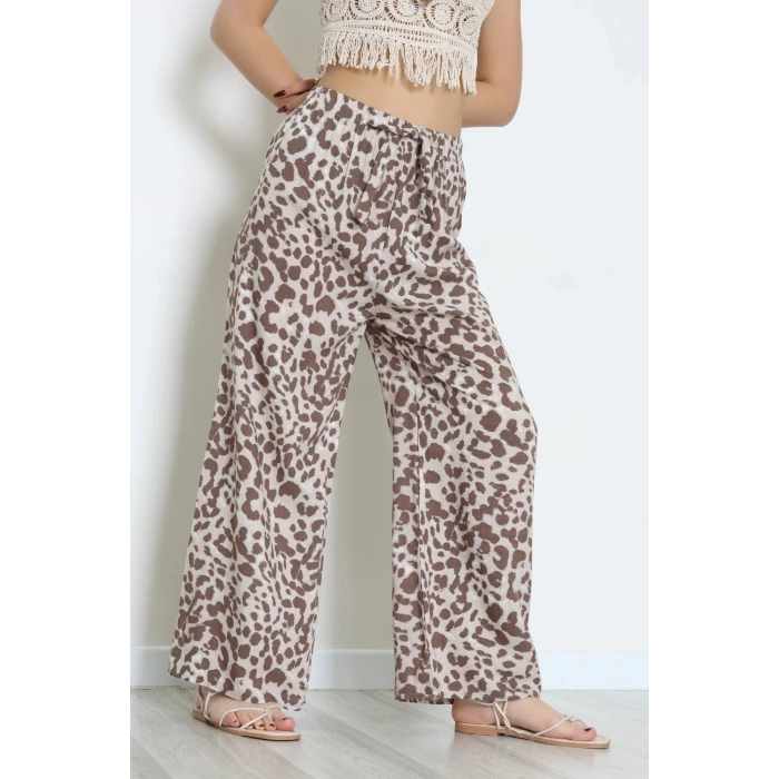 Desenli Dokuma Pantolon Açıkkahveleopar - 12333.1095.