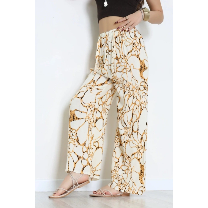 Desenli Dokuma Pantolon Beyazgold - 12333.1095.