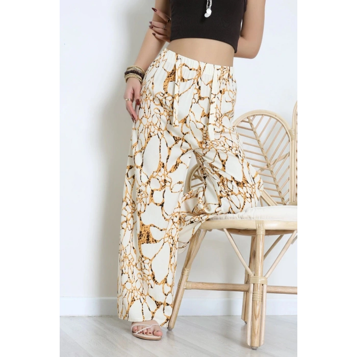 Desenli Dokuma Pantolon Beyazgold - 12333.1095.
