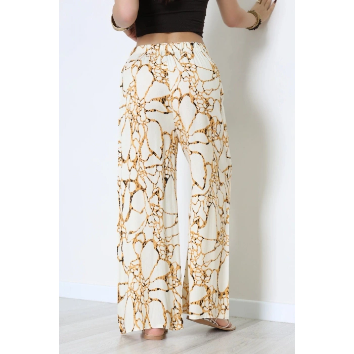 Desenli Dokuma Pantolon Beyazgold - 12333.1095.