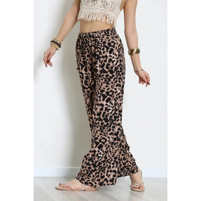Desenli Dokuma Pantolon Kahveleopar - 12333.1095.