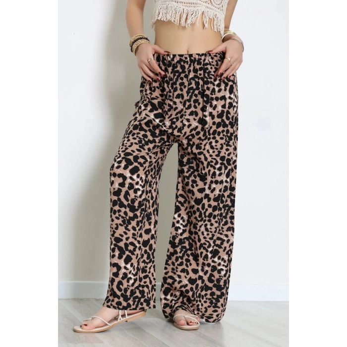 Desenli Dokuma Pantolon Kahveleopar - 12333.1095.