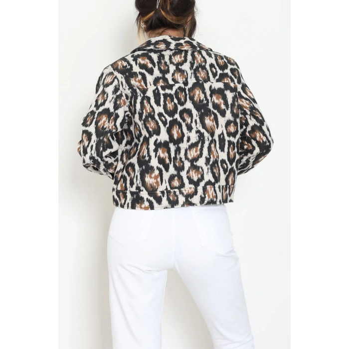 Desenli Fermuarlı Ceket Beyazleo - 8769.179.