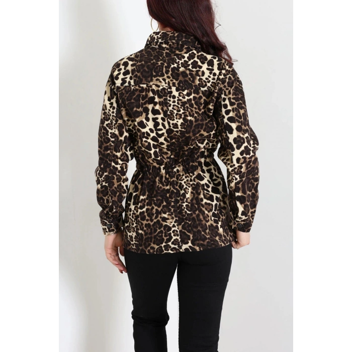 Desenli Gabardin Ceket Leopar - 10033.1968.