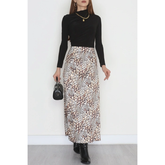 Desenli Saten Etek Leopar - 4329.1595.