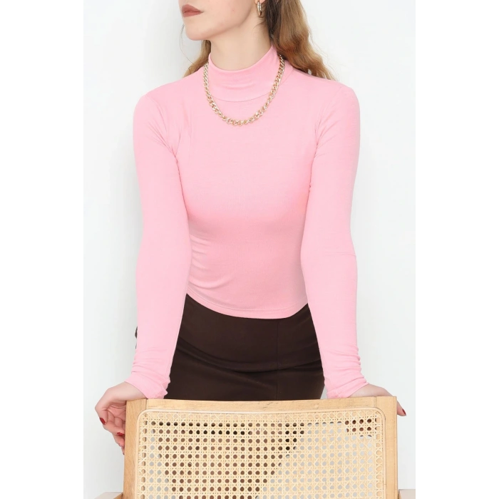 Dik Yaka Bluz Pembe - 1075.2119.