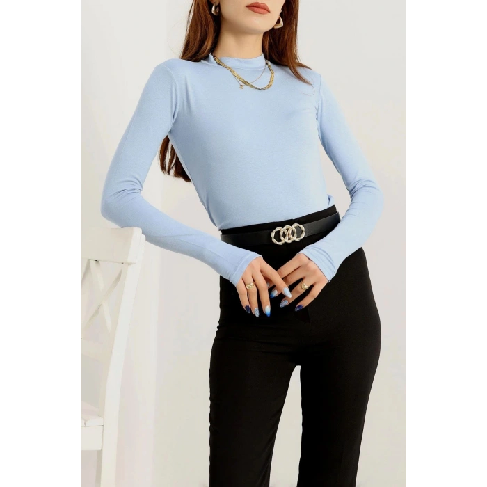 Dik Yaka Parmak Geçmeli Viskon Body Bebemavi - 40076.599.