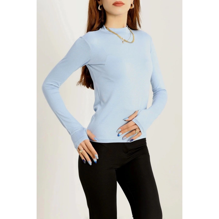 Dik Yaka Parmak Geçmeli Viskon Body Bebemavi - 40076.599.