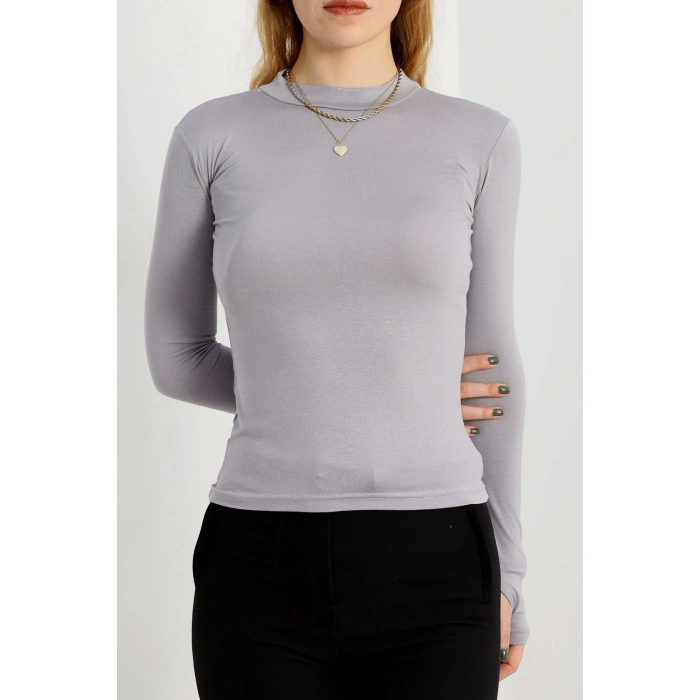 Dik Yaka Parmak Geçmeli Viskon Body Boyalıgri - 40076.599.