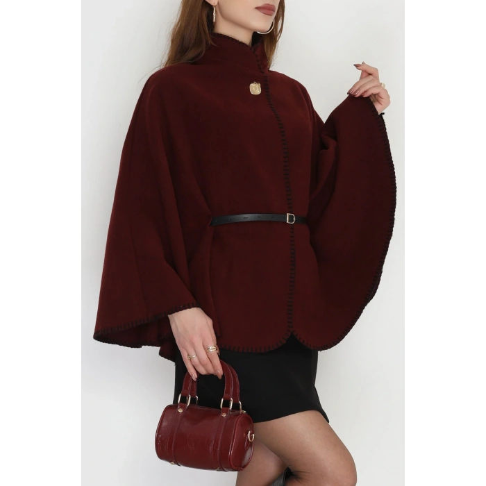 Dikiş Detay Panço Bordo - 4121.1247.