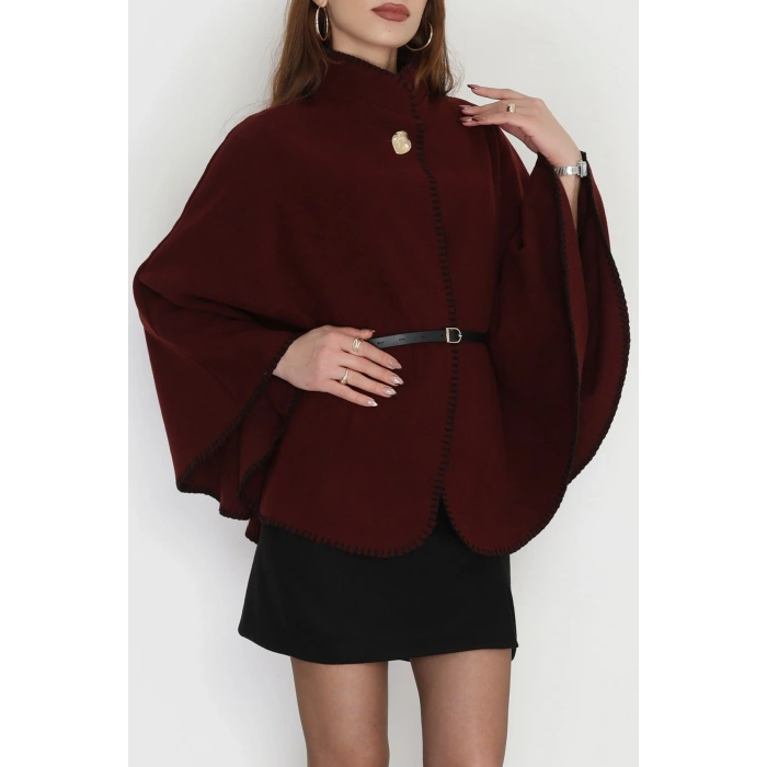 Dikiş Detay Panço Bordo - 4121.1247.