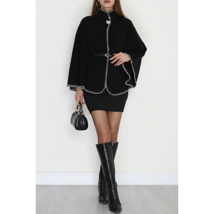 Dikiş Detay Panço Siyah - 4121.1247.