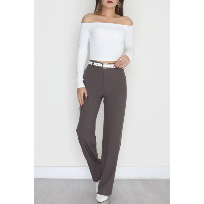 Dokuma Kumaş Pantolon Koyuvizon - 42649.1871.