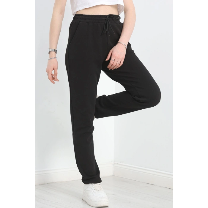 Double Face Kumaş Eşofman Altı Siyah - 40554.1431.