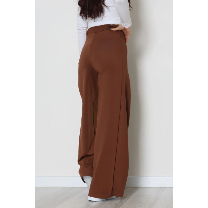 Double Krep Kumaş Önden Pileli Pantolon Acıkahve - 42784.1567.