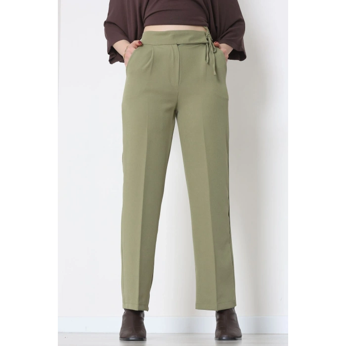Double Kumaş İp Bağlamalı Palazzo Pantolon Çağla - 51268.683.