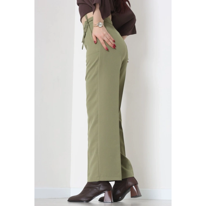 Double Kumaş İp Bağlamalı Palazzo Pantolon Çağla - 51268.683.