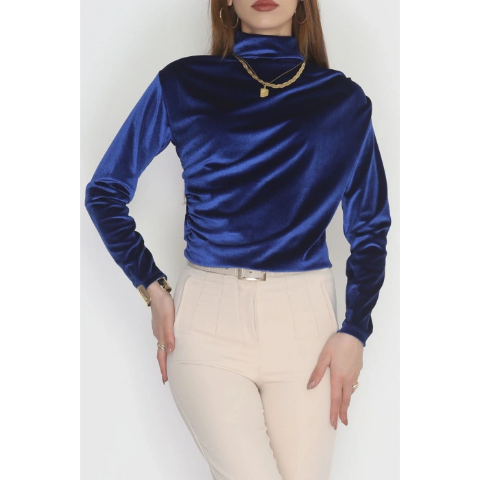 Drape Detaylı Kadife Bluz Saks - 42664.1949.