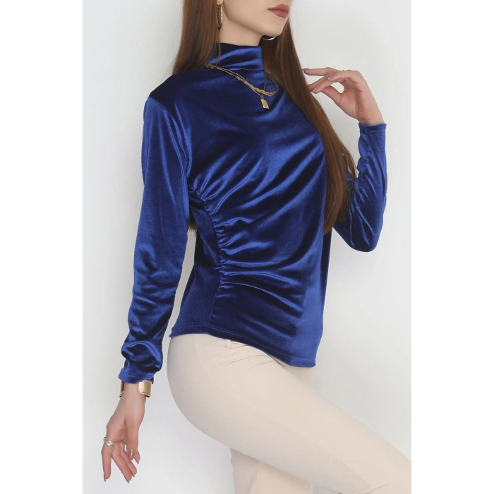 Drape Detaylı Kadife Bluz Saks - 42664.1949.