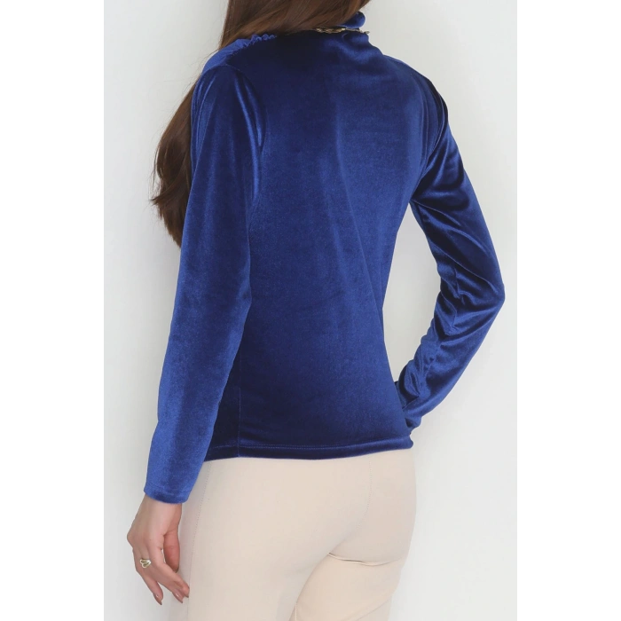 Drape Detaylı Kadife Bluz Saks - 42664.1949.