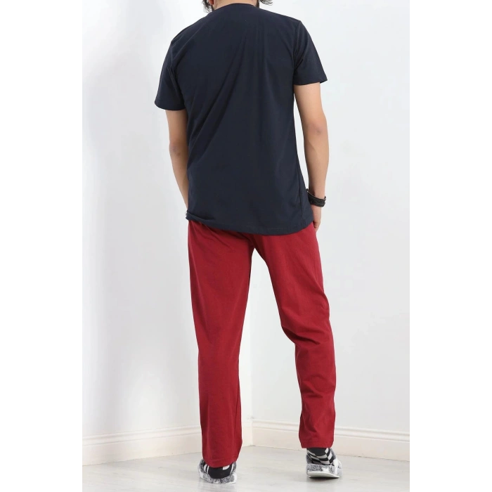 Düğmeli Erkek Pijama Takımı Lacibordo - 17370.1048.