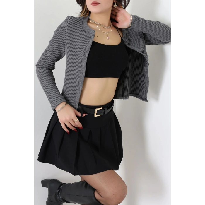 Düğmeli Hırka Antrasit - 31834.2131.