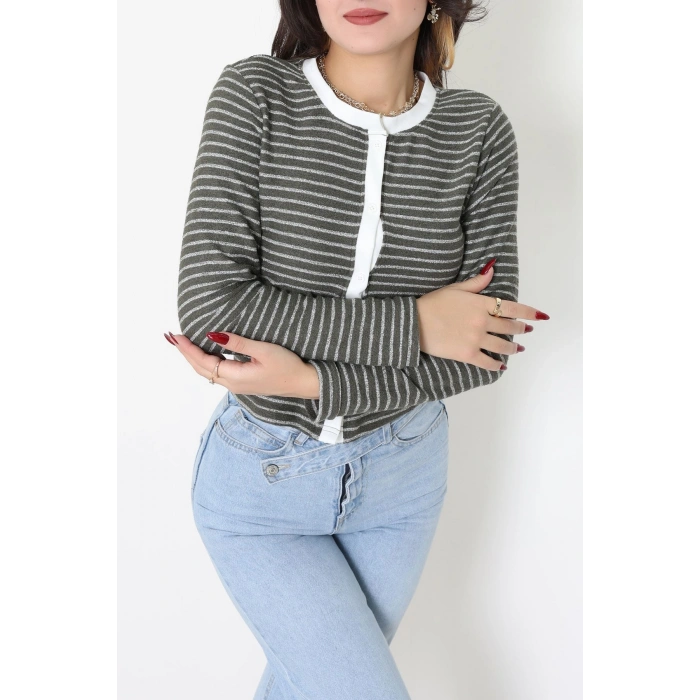 Düğmeli Hırka Haki - 31835.2131.