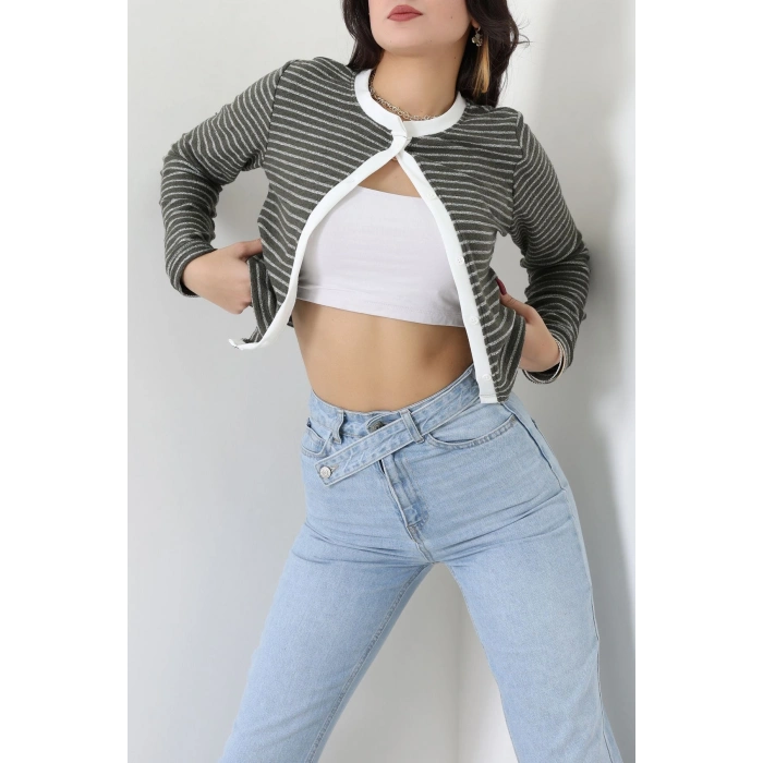 Düğmeli Hırka Haki - 31835.2131.