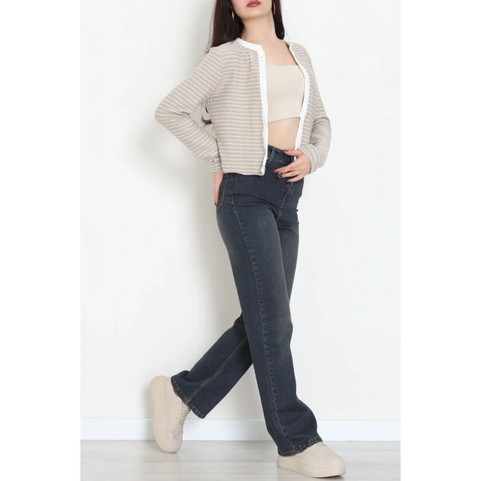 Düğmeli Hırka Krem - 31835.2131.