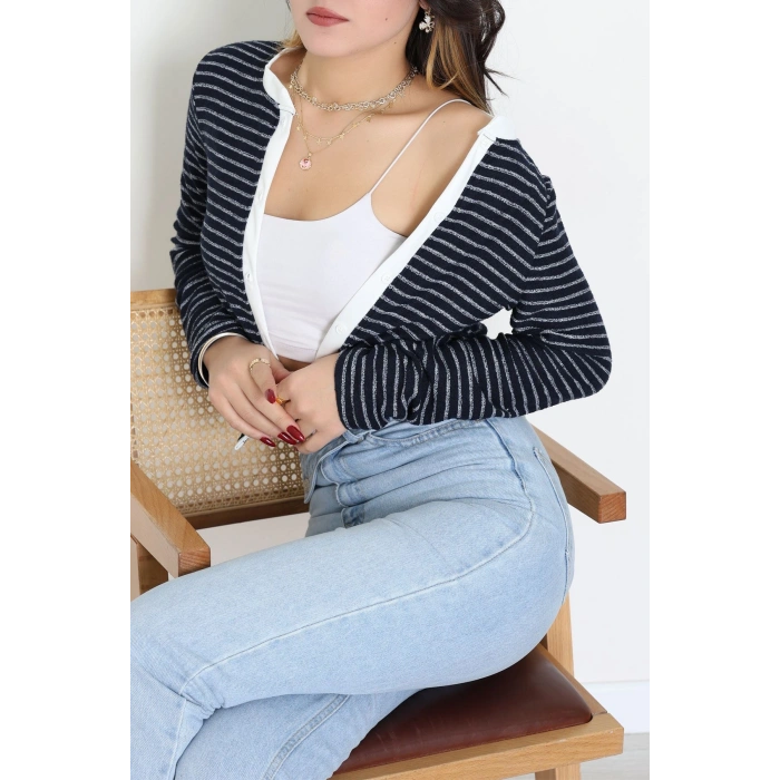 Düğmeli Hırka Lacivert - 31835.2131.