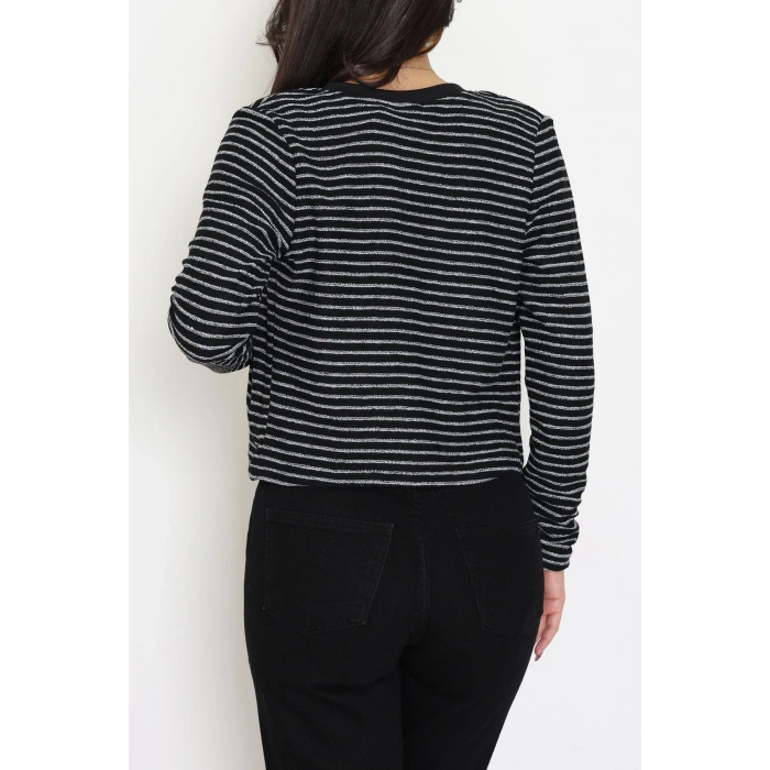 Düğmeli Hırka Siyahbeyaz - 31835.2131.