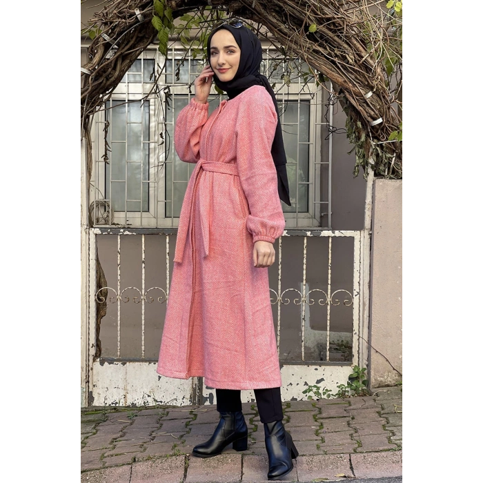 Düğmeli Kaşe Kap Somon