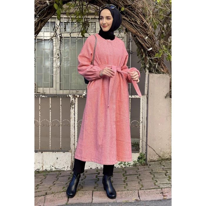 Düğmeli Kaşe Kap Somon